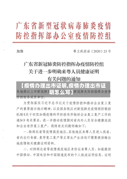 【疫情办理出市证明,疫情办理出市证明怎么写】-第2张图片