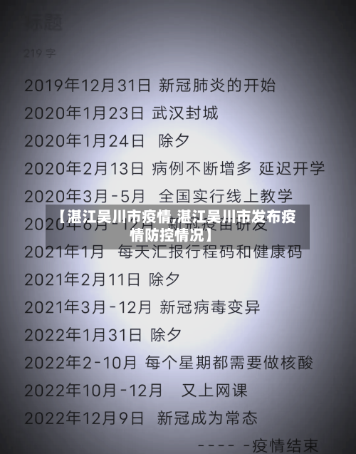 【湛江吴川市疫情,湛江吴川市发布疫情防控情况】