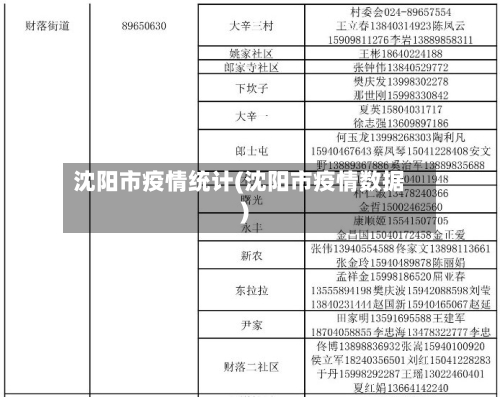 沈阳市疫情统计(沈阳市疫情数据)