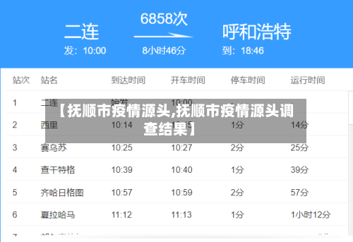 【抚顺市疫情源头,抚顺市疫情源头调查结果】