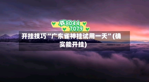 开挂技巧“广东雀神挂试用一天”(确实能开挂)