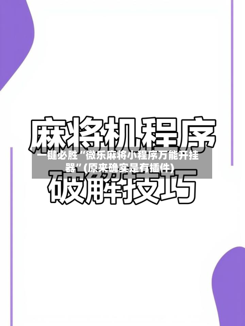 一键必胜“微乐麻将小程序万能开挂器”(原来确实是有插件) -第3张图片