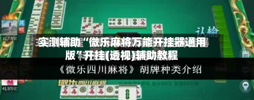 实测辅助“微乐麻将万能开挂器通用版	”开挂(透视)辅助教程-第2张图片