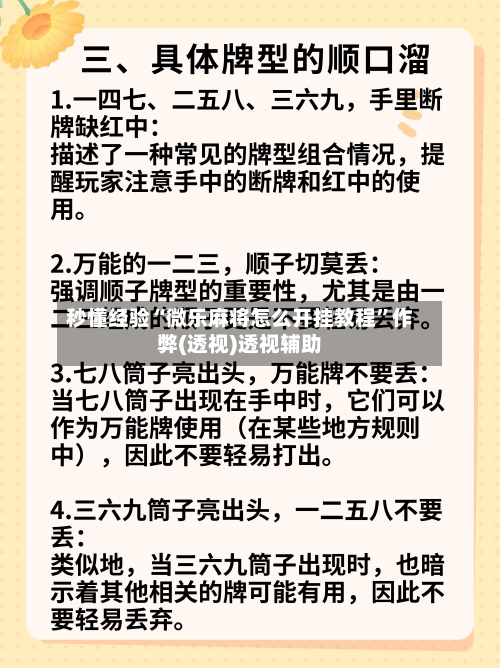 秒懂经验“微乐麻将怎么开挂教程	”作弊(透视)透视辅助-第2张图片