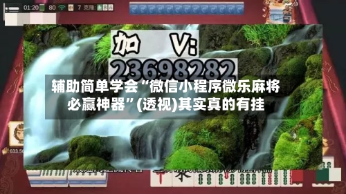 辅助简单学会“微信小程序微乐麻将必赢神器	”(透视)其实真的有挂-第2张图片