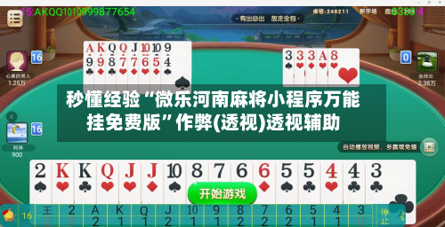 秒懂经验“微乐河南麻将小程序万能挂免费版”作弊(透视)透视辅助