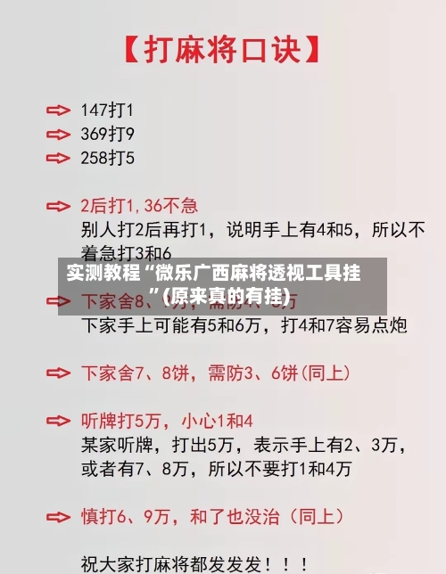 实测教程“微乐广西麻将透视工具挂	”(原来真的有挂)-第2张图片