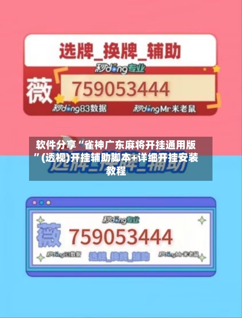软件分享“雀神广东麻将开挂通用版	”(透视)开挂辅助脚本+详细开挂安装教程-第2张图片
