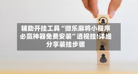 辅助开挂工具“微乐麻将小程序必赢神器免费安装	”透视挂!详细分享装挂步骤-第2张图片