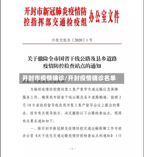 开封市疫情确诊/开封疫情确诊名单