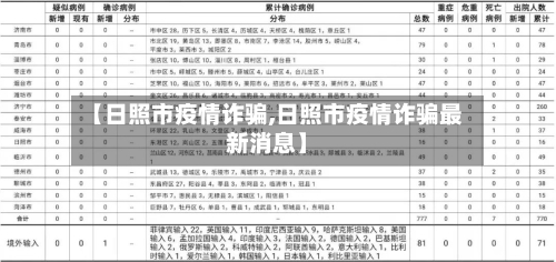 【日照市疫情诈骗,日照市疫情诈骗最新消息】