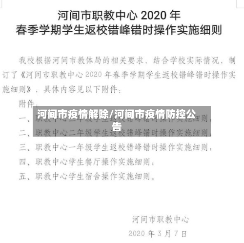 河间市疫情解除/河间市疫情防控公告