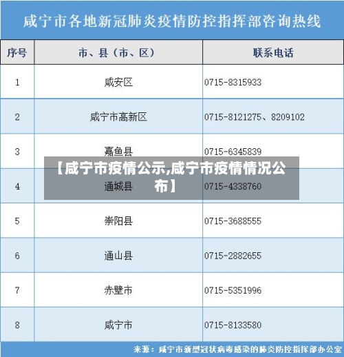 【咸宁市疫情公示,咸宁市疫情情况公布】