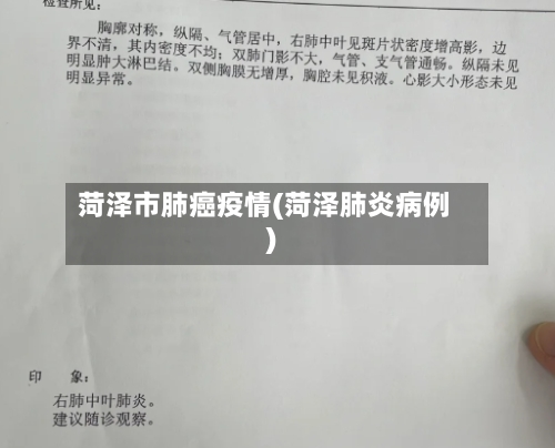 菏泽市肺癌疫情(菏泽肺炎病例)-第3张图片