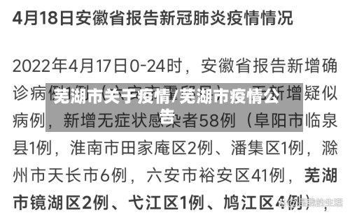 芜湖市关于疫情/芜湖市疫情公告